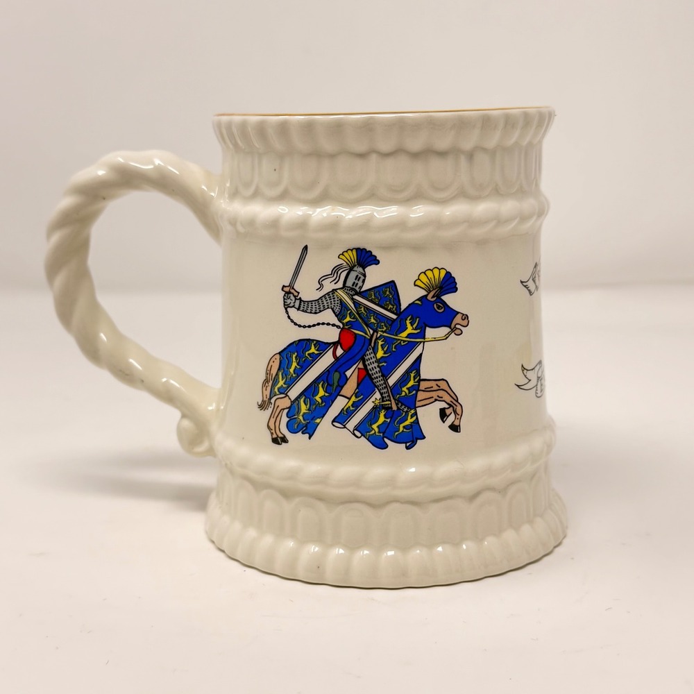 Vtg Sampson Bridgwood Lifelong Ironstone Knight Tankard Mug Coat of Arms England - Picture 3 of 14
